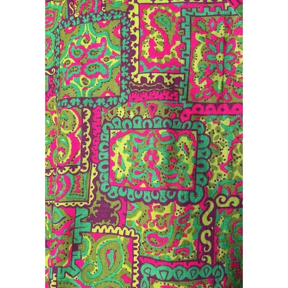 Vintage Styled by Saybury Green Pink Paisley Print Button Up Housecoat Dress M? - Picture 7 of 8